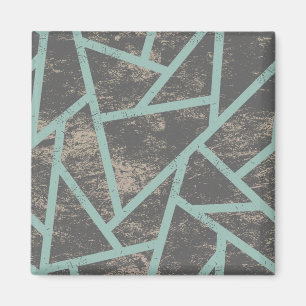 Imán Patrón de mosaico verde pálido y gris