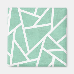 Imán Patrón de mosaico verde y blanco de la pintura