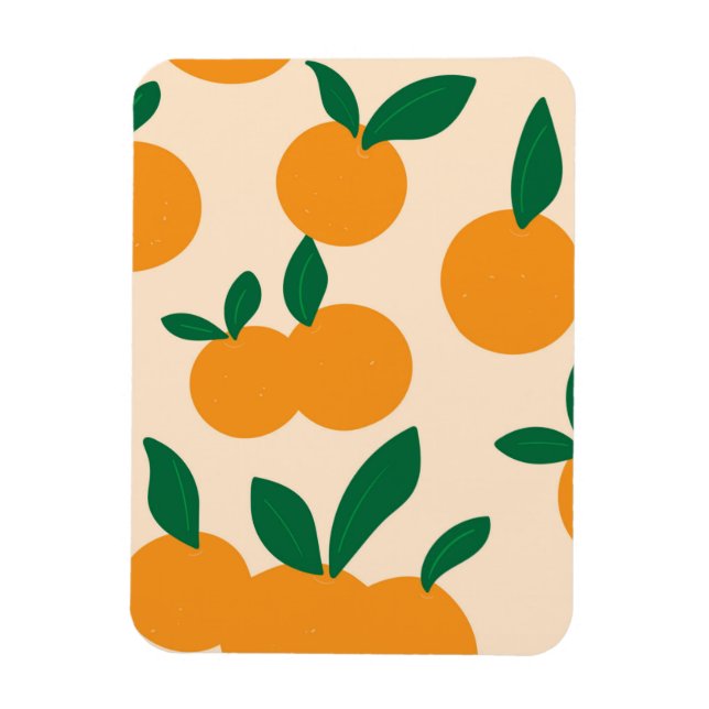 Imán Patrón de naranjas de frutas cítricas con estilo m (Vertical)