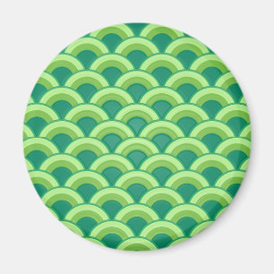Imán Patrón de onda Art Deco - verde jade