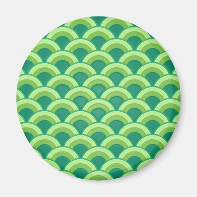 Imán Patrón de onda Art Deco - verde jade (Frente)