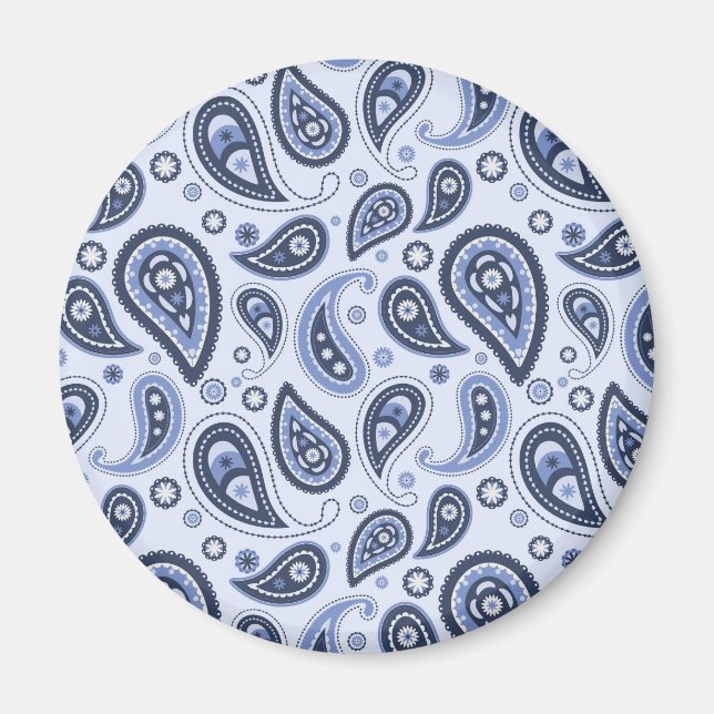 Imán Patrón de Paisley Azul (Frente)
