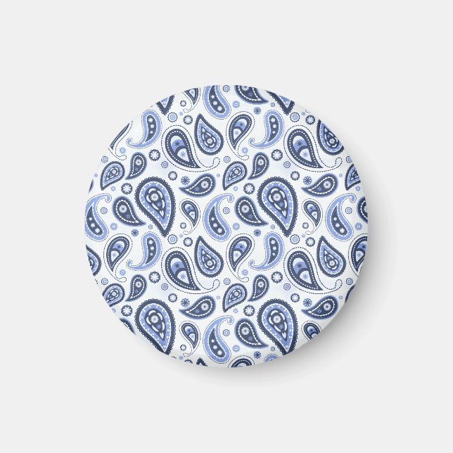 Imán Patrón de Paisley Azul (Frente)