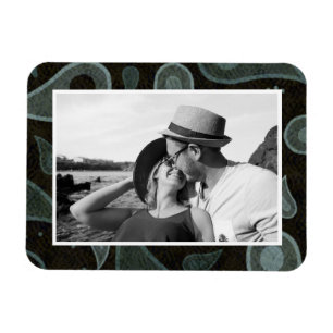 Imán Patrón de Paisley negro y gris Foto personalizada