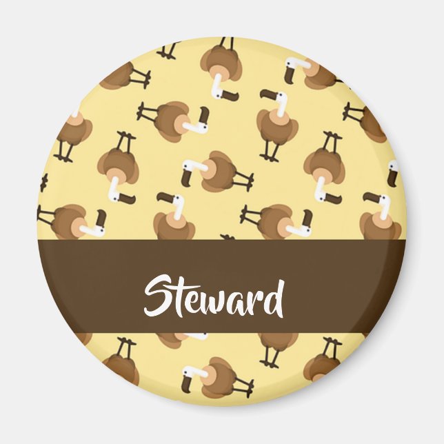 Imán Patrón de pájaro pardo (Frente)