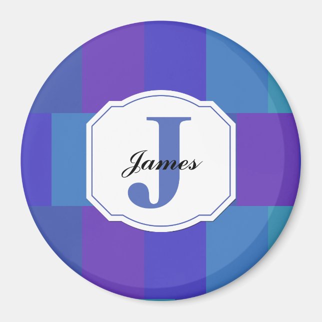 Imán Patrón de paleta azul moderno (Frente)