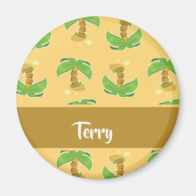 Imán Patrón de palmeras tropicales (Frente)