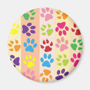 Imán Patrón de patas de animales coloridas