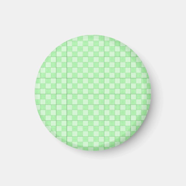 Imán Patrón de patchwork verde (Frente)