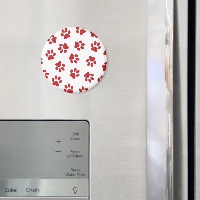 Imán Patrón De Paws, Paws De Perro, Papas Rojas (In situ (nevera))