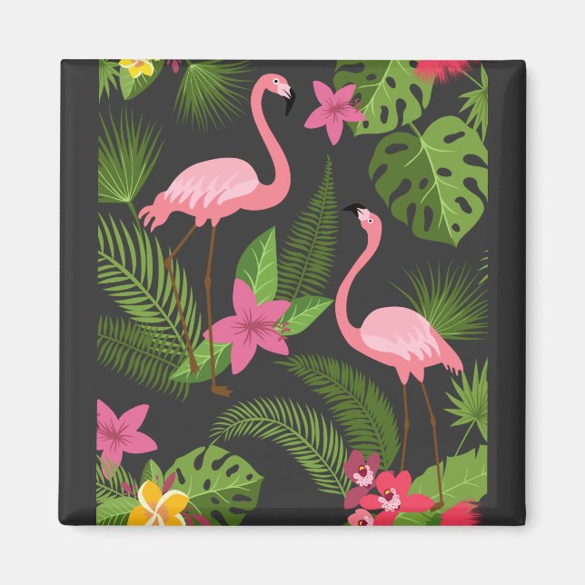 Imán Patrón de Peacock Rosa con flor (Frente)