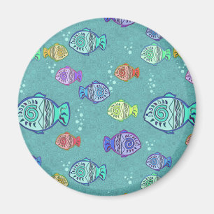 Imán Patrón de peces de imágenes prediseñadas + tus ide