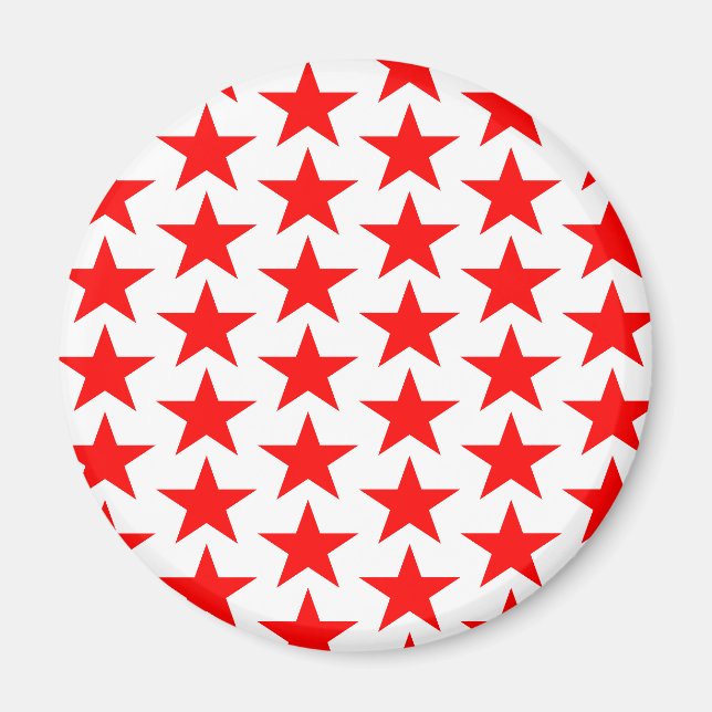 Imán Patrón de pequeñas estrellas rojas (Frente)