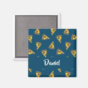 Imán Patrón de pizza en azul