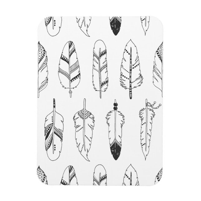 Imán Patrón de pluma retro inspirado (Vertical)