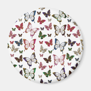 Imán Patrón de primavera de mariposa de mármol de color