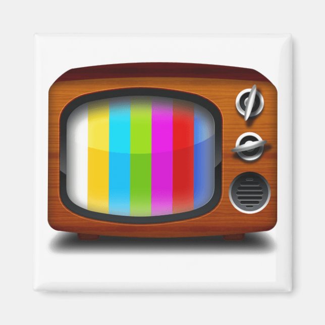 Imán Patrón de prueba de televisión retro (Frente)
