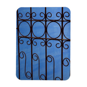 Imán Patrón de puerta de hierro en azul, Cuba