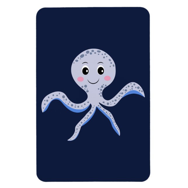 Imán Patrón de pulpo bajo el mar (Vertical)