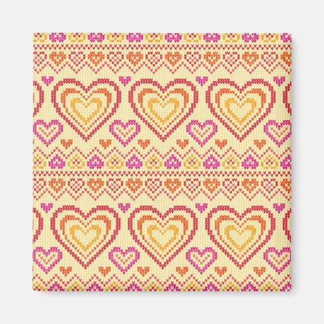 Imán Patrón de punto de el día de San Valentín (Frente)