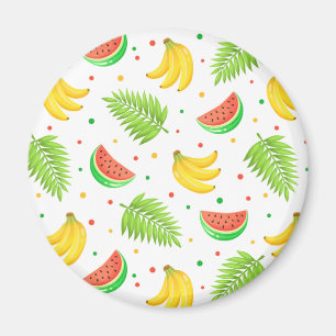 Imán Patrón de punto de polka de frutas tropicales