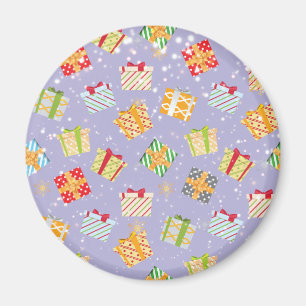 Imán patrón de regalos de los navidades