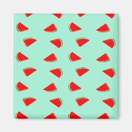 Imán patrón de rodajas de sandía verde