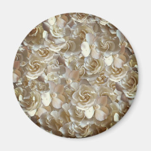 Imán Patrón de Rosa de Marfil – Arte Floral Elegante
