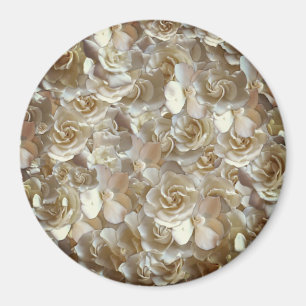 Imán Patrón de Rosa de Marfil – Arte Floral Elegante