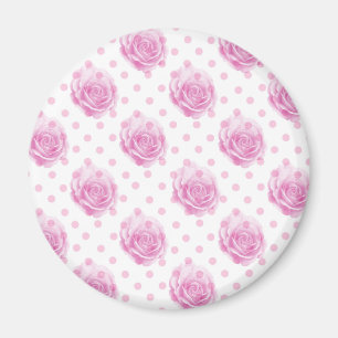 Imán patrón de rosas rosadas de bonito