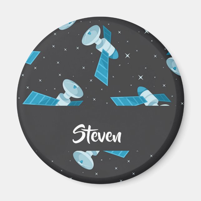 Imán Patrón de satélites del espacio azul (Frente)