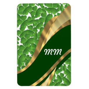 Imán Patrón de shamrock verde
