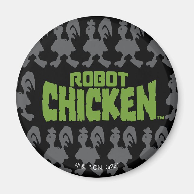 Imán Patrón de silueta de pollo de Robot (Frente)