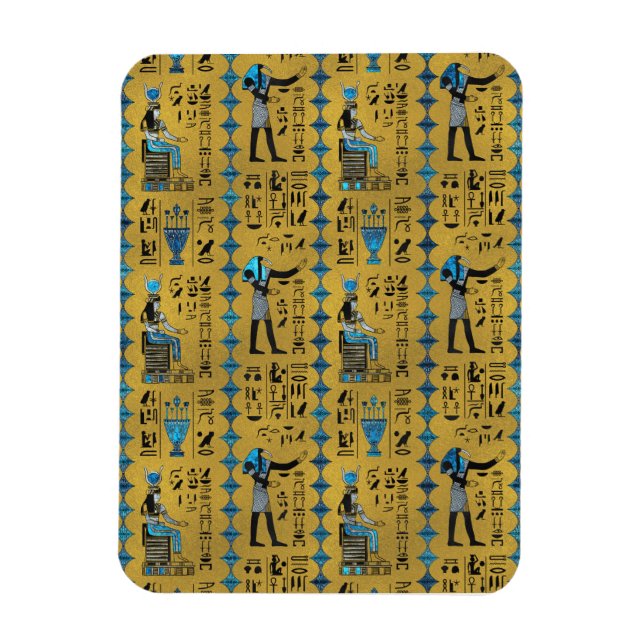 Imán Patrón de símbolos ornamentos egipcios (Vertical)
