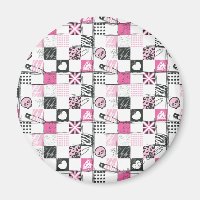 Imán Patrón de Skulls y Pins de superchica (Frente)
