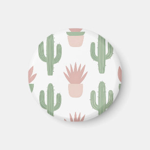 Imán Patrón de Suculentas de Cactus Pastel