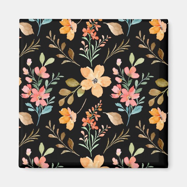 Imán Patrón de superficie floral - Acuarela de moda Pri (Frente)