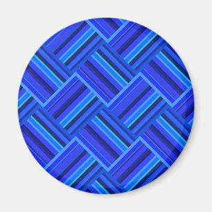 Imán Patrón de tejido diagonal de franjas azules
