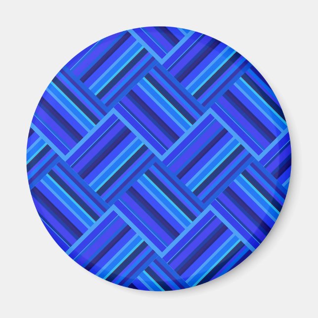 Imán Patrón de tejido diagonal de franjas azules (Frente)