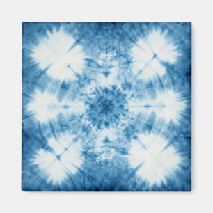 Imán Patrón de teñido Shibori azul índigo