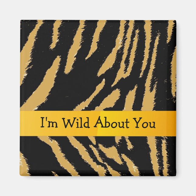 Imán Patrón de Tigre con Frase Adorable (Frente)