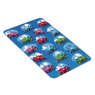 Imán Patrón de Tractor (Fondo Azul)