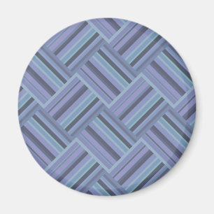 Imán Patrón de trama de rayas diagonales azul-gris