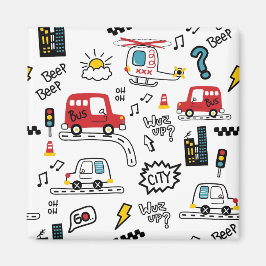 Imán Patrón de transporte divertido para niños 