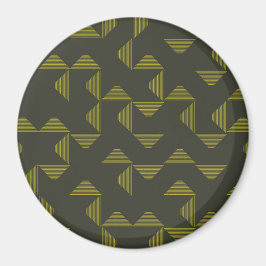 Imán Patrón de triángulos verdes, frescos, únicos y de 