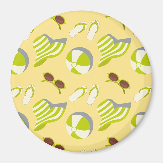 Imán Patrón de vacaciones en la playa con gafas de sol  (Frente)