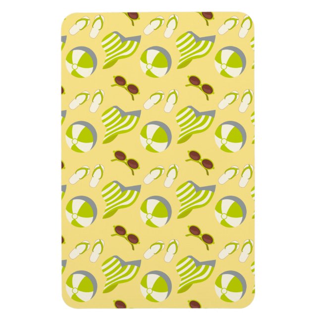 Imán Patrón de vacaciones en la playa con gafas de sol  (Vertical)