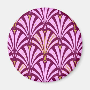 Imán Patrón de ventilador Art Deco - orquídea y púrpura