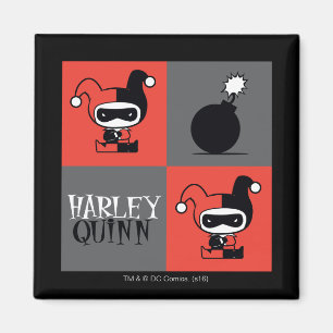 Imán Patrón de verificación de Chibi Harley Quinn
