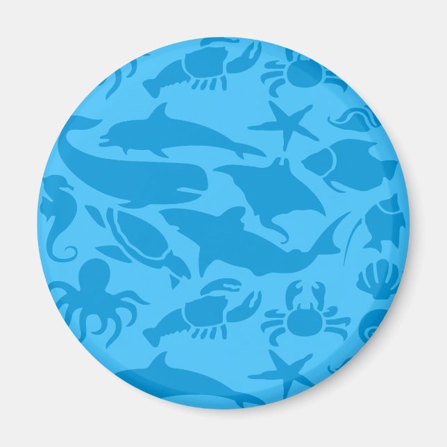 Imán Patrón de vida en el mar Azul (Frente)